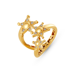 Anel com Diamantes em Ouro Amarelo 18K