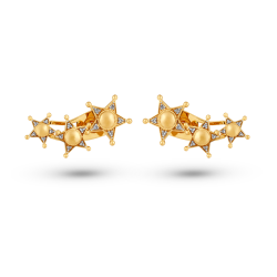 Earcuff 3 Estrelas em Ouro Amarelo 18K com Diamantes